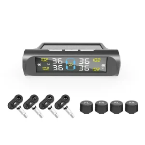 4-Wheel TPMS Car Tire Pressure Alarm Monitor System with Internal and External Tire Sensors
