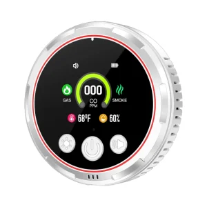 4 in 1 Carbon Monoxide Gas Detector Smoke Detection Portable Plug in Battery Backup Audible Visual Alarm for Home Hotel Camping