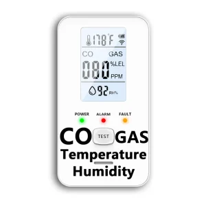 4-in-1 Combustible Gas and CO Detector with Temperature and Humidity Sensor