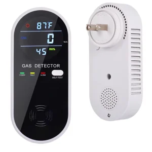 4 in 1 Natural Gas Carbon Monoxide Alarm Temperature Humidity Monitor EU US Plug Home Security Portable Gas CO Detector