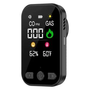 4-in-1 Plug-in CO Carbon Monoxide and Combustible Gas Detector with Temperature and Humidity Sensor for Home Kitchen Safety