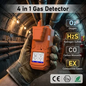 4 in 1 Voice Type Explosive Gas Detector EX CO O2 H2S Combustible Gas Detection System for Confined Space