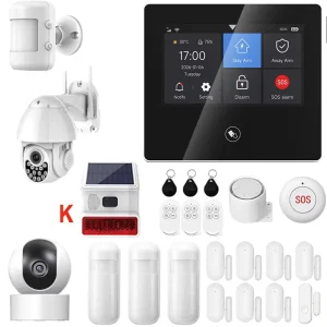4.3 Inch Touchscreen Portable ABS Home Alarm System WiFi 4G Tuya Smart Security PIR Motion Sensor 100ft Detection 115dB Siren