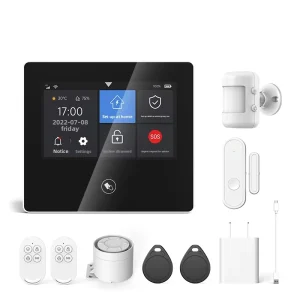 4.3 inch HD Display 4G Wireless Remote Wi Fi Smart Home Security Alarm Host System 10m Detection Phone Calls Text Messages ABS