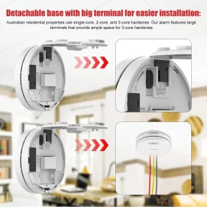 433.868 MHz Wireless Interconnected Smoke Detector, SM11R4, CERED Certified, for Home Security and Smart Home