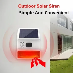 433MHZ Wireless Solar Strobe Speaker Siren Waterproof Outdoor Sounder Alarm Horn Security Alarm for Hotel Smart Home Alarm