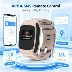 4G Elderly SOS Wrist Watch, IP67 Waterproof, One-Button Emergency Alarm with Charging Cradle