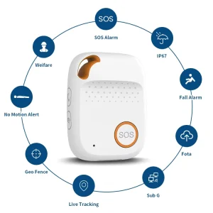 4G GPS Tracker SOS Alarm Button Anti Lost Small Tracking Device with Voice Two Way Call SOS Fall Detection for Kids and Elderly