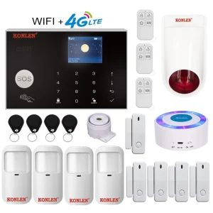 4G GSM Smart Home Alarm System Wireless Security Kit 433MHz Indoor Siren & Door Window Sensor for House/Business