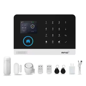 4G GSM WiFi Wireless Home Security Alarm System Kit, ABS, 10-50m Detection Range, 110dB