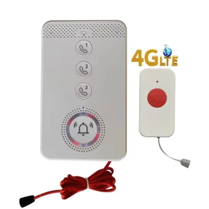 4G One Key Dial GSM SOS Alarm Emergency Contact for Elderly Disabled Voice Phone Call Panic Button Rope Help Wall Mountable PIR