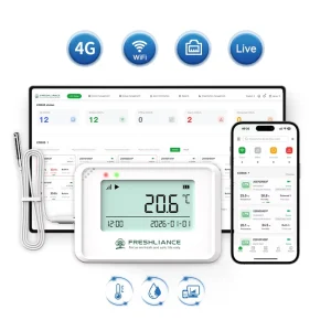 4G SIM Card Wireless Temperature Humidity Data Logger External Probe for Server Room Warehouse IoT Monitoring