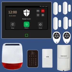4G WIFI GSM Home Burglar Wireless Touch Alarm System with Pet Immune PIR Sensor Solar Siren Tuya Smart Life APP