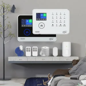 4G WiFi IP66 Waterproof Mobile App Home Alarm System 99 Zones Anti theft Fireproof Smoke Alexa Google Smart 8 Device