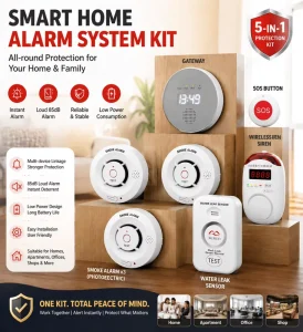 4G WiFi Wireless Fire Alarm System Control Panel ABS Material Smart App Smoke Fire Detection Adjustable Volume 30-50m Range