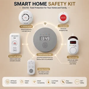 4G Wireless Fire Alarm System ABS with Interconnected Water Detector and Fire Control Panel