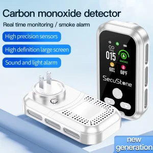 5-in-1 Plug-In Carbon Monoxide and Smoke Detector with Gas and Fire Alarms and Battery Backup