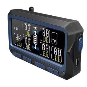 550S-WF Solar Power External Sensor Motorcycle TPMS with 12V LCD Display 433.92MHz Alarm