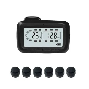 6-Wheel Wireless Bluetooth TPMS Tire Pressure Monitoring System with USB Truck Sensors