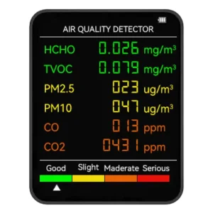 6 in 1 Home Office Air Quality Detector PM2.5 PM10 HCHO TVOC CO2 CO Gas Analyzers CO2 Formaldehyde Monitor for Household Use