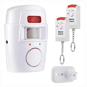 6V Wireless PIR Motion Sensor Detector Alarm with 2 Remote Controls for Door, Window, Home, Shed, Garage, Caravan Security