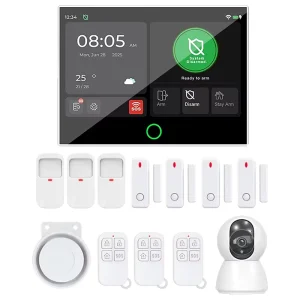 7 Inch Full Screen Tuya Smart Home Wireless Security Alarm System 4G WiFi Touch Screen App Remote Control