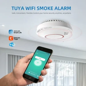 7-Year Battery Portable Smoke Alarm 2.4G WiFi Tuya Smart Fire Detector with Real-Time Mobile Alerts & Easy Installation