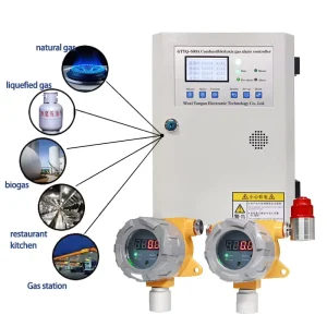 8-Way Gas Leak Detector Controller System with Sound and Light Alarm for Industrial Carbon Monoxide Monitoring