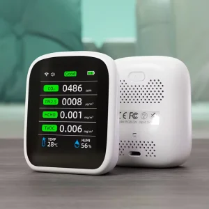 8-in-1 Multifunctional Air Quality Monitor CO2 PM2.5 PM1.0 PM10 HCHO TVOC Humidity Temperature for Office Hotel