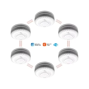 85 dB WiFi Smoke Detector with 868 MHz RF, Leak Sensor, and Interconnection