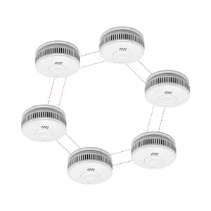 85Db Hotels Security Fire Smoke Leak Detector Wireless RF 433 Mhz Interconnected Photoelectric Smoke Alarm
