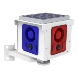 911U New 360 Degree Induction Alarm Light 4 Channel Loud Speaker Sound and Light Warning Anti Theft Animal Repeller Solar Alarm