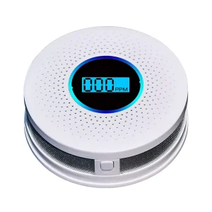 A Battery Operated Smoke CO Alarm Detector Combination Smoke and Carbon Monoxide Detector with Digital Display