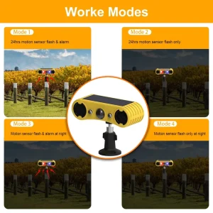 ABS Material 13 Built in Sounds Solar Powered Motion Sensor Eco Friendly Animal Repeller for Wild Pig Bear Wolf Deer
