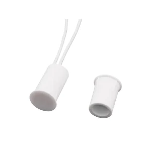 ABS Plastic Wired Flush Mount Home Security System Recessed Cylinder Magnetic Contact Sensor for Home Wall Window Alarm