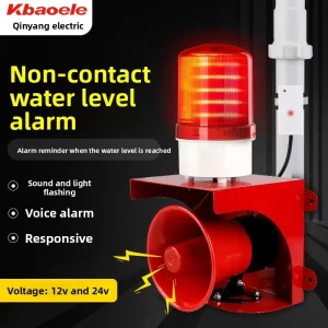 ABS Water Level Sensor Alarm with Sound and Light for Overflow, Leakage, and Water Shortage Detection