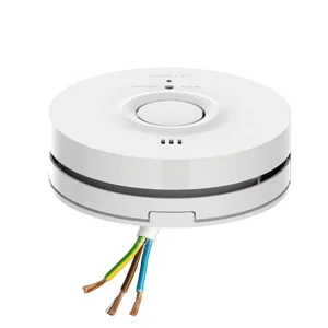 AC 240V Wired Photoelectric Smoke Detector with 9V Backup Battery and Interconnection