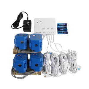 AC Battery Powered Water Leak Alarm Detector with 85dB Loud Warning Voice and LED Light Flash for House Security Protection