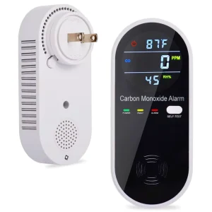 AC Plug-in Carbon Monoxide Detectors with Voice & Light Alarm Home Carbon Monoxide Monitor for Kitchen Bedroom Living Room