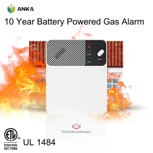AJ-987 UL1484 10-Year Battery Operated Natural Gas Leak Detector Wireless Gas Alarm for Home Kitchen ETL Certified