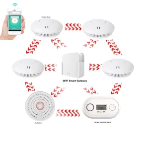 AJ S8 Wireless Tuya Wifi Smart Fire Alarm System WiFi Smart Base Station Gateway Home & Office Security Solution