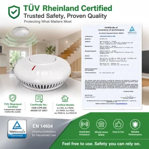 ANKA AJ 760 CE AS3786 Certified Interconnected Photoelectric Smoke Detector Alarm Home Security System 10 Years Battery Remote