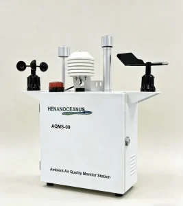 AQMS 09 Indoor Air Quality Monitoring System for CO O3 NO2 SO2 PM2.5 PM10 VOC with IP55 Rating High Definition LCD Display