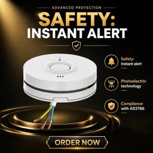 AS3786 EN14604 Photoelectric ABS Fire-Proof Smoke Detectors for Houses, Hotels, and Rental Properties