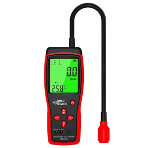 AS8800C Industrial OEM Portable Gas Leak Detector 0 to 10000 PPM Sound and Light Alarm for Combustible, Flammable, and Natural Gas