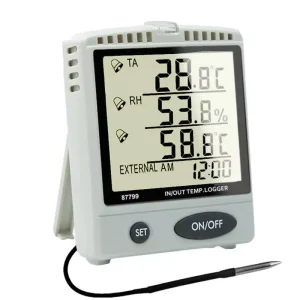 AZ87799 Desktop IN OUT Humidity Temperature Data Logger Desktop And Wall Mount for Long Time Monitoring