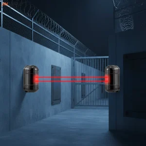 Active Dual-Beam Laser Detector for Perimeter Intrusion Alarm System