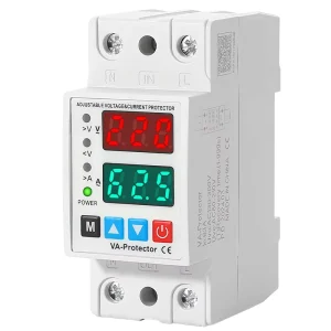 Adjustable 2P 40A/63A 220V/230V Industrial Protector with Digital Display for Overvoltage Undervoltage Overcurrent and Short Circuit