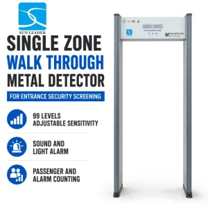 Adjustable Sensitivity Body Metal Detector with Sound and Light Alarm for Entrance Screening