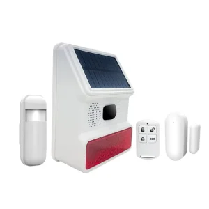 Alarme Portable ABS Waterproof Outdoor Wireless High Decibel Loudness Solar Power Strobe Siren Home Burglar GSM Alarm System
